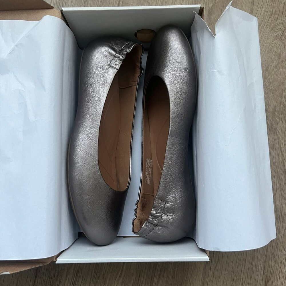 Dansko Mollie Metallic Pewter Flats
